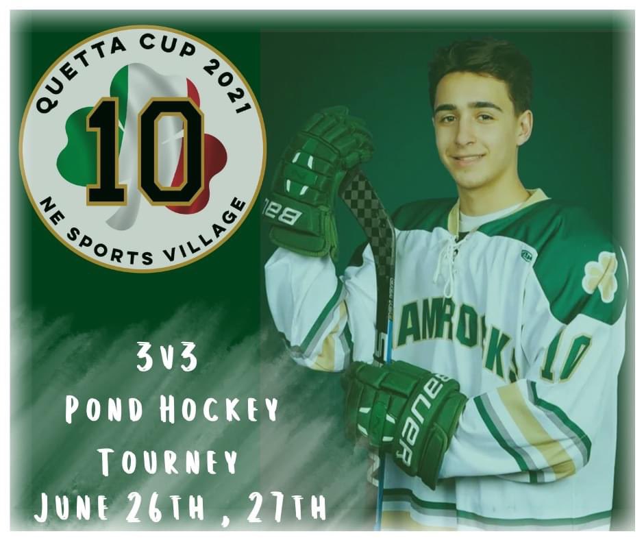 AJsArmy10's tweet image. Pond hockey in June!!!
@NEsportsvillage is extremely proud to be joining forces with AJ’s Army &amp;amp; the @FeehanHockey community to honor AJ &amp;amp; his family for the 1st Annual QUETTA CUP!  Visit quettacup2021.com for details on how you can register your team, donate or volunteer!