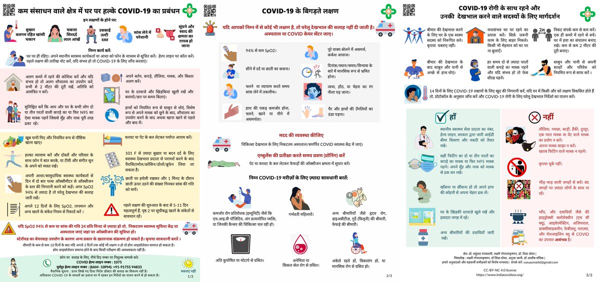 IndiaCOVIDSOS's tweet photo. Team @IndiaCOVIDSOS  creates new homecare infographics for managing mild #COVID in adults in low-resource settings; developed with inputs from physicians in rural, periurban settings for settings with limited infrastructure. Download images in Eng/ Hindi- https://t.co/fmA6fkvZEC https://t.co/YnZNEZcH5N