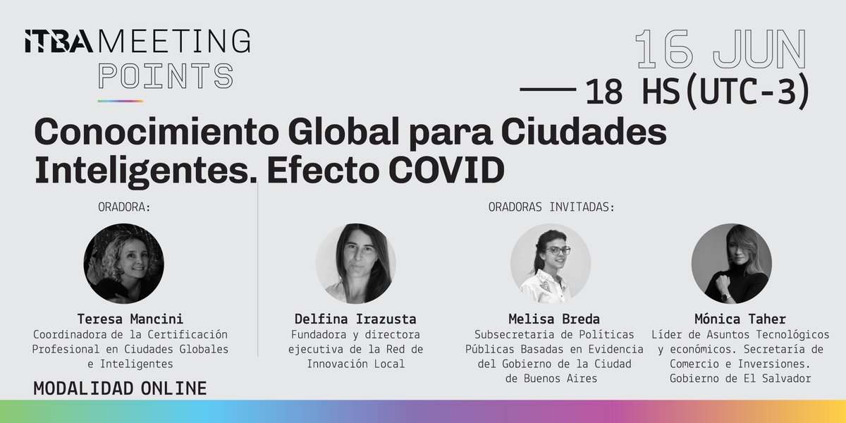 Paradiplomacia's tweet photo. 📢 Recomendamos otro #MeetingPoints organizado x @ITBA para pensar las #SmartCities 

"Conocimiento Global para Ciudades Inteligentes. Efecto #COVID19" 🏙️🦠😷

@DelfiIrazusta 🇦🇷 @InnovacionLocal
@MonicaTaher 🇸🇻 @PresidenciaSV
@Melybreda 🇦🇷@GCBA
 
Aquí👉🏻 https://t.co/QSQZrfGlER https://t.co/6EpfWItRtQ