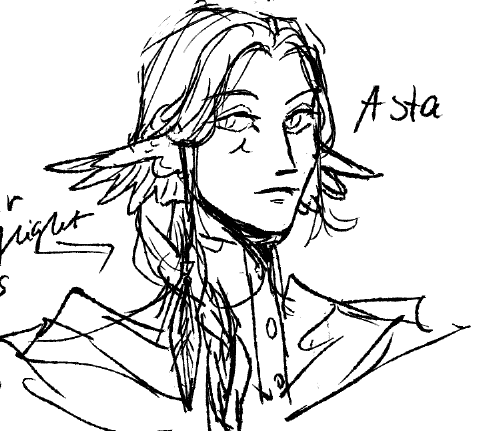 have them in a bit better rez!
btw making hairstyles with your mate's feathers is Asta's family/regional tradition! ever since Andrea became her partner she began to wear Asta's feathers as well (she cried when Andrea did this for the first time but will never admit to it)+