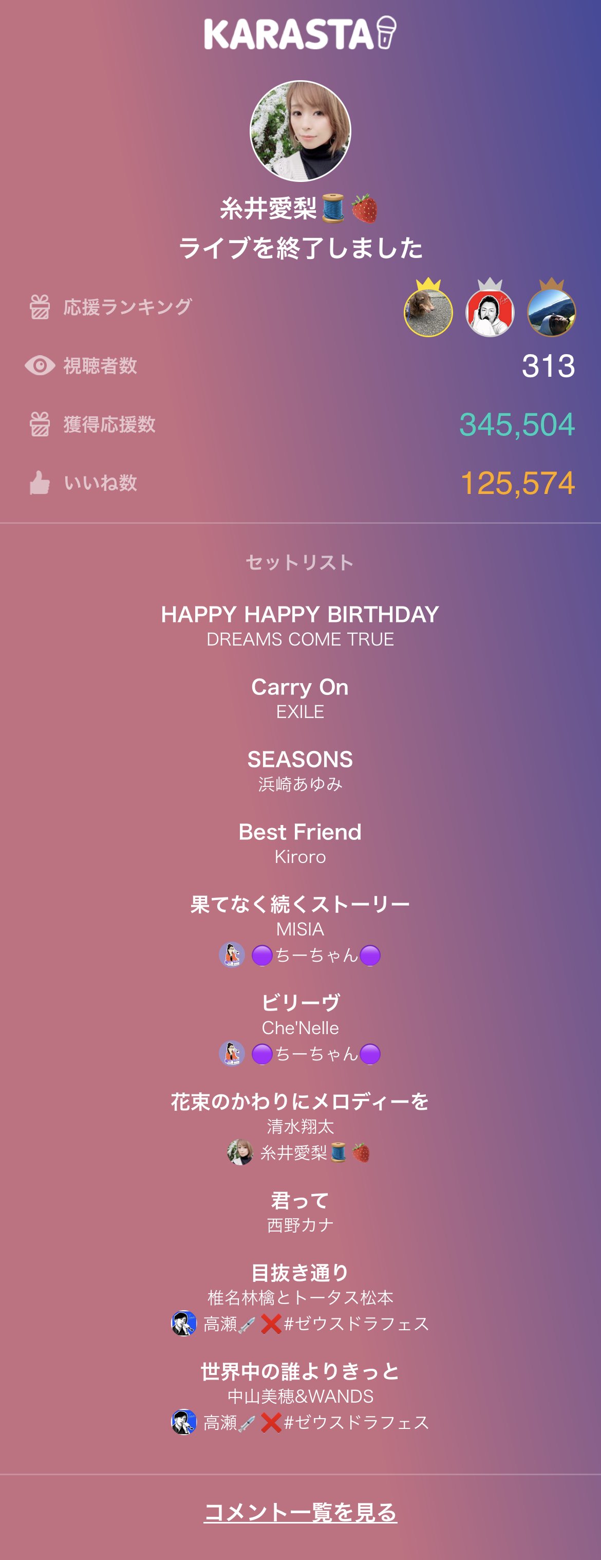 糸井愛梨 感無量です 言葉にできない ほんとにほんとにありがとう みんなみんな大好きです 糸井愛梨 のライブ配信来てくれてありがとう Karasta カラスタ T Co 9f5ohz61au T Co Ynm8kqkthe Twitter