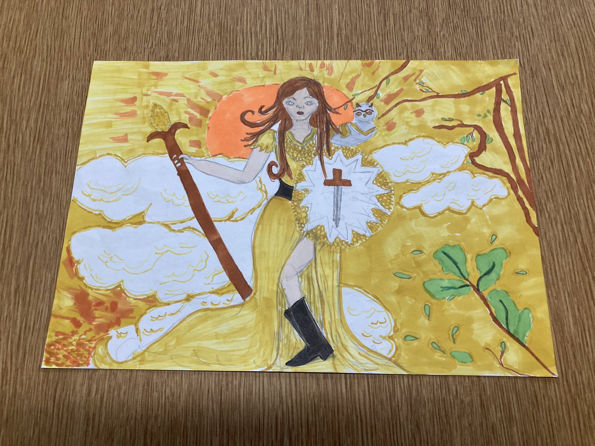 Year 7 winner! Thanks Georgie for this beautiful and colourful depiction of Athene #NSSM2021 <a href="/worksopcollege/">Worksop College</a>