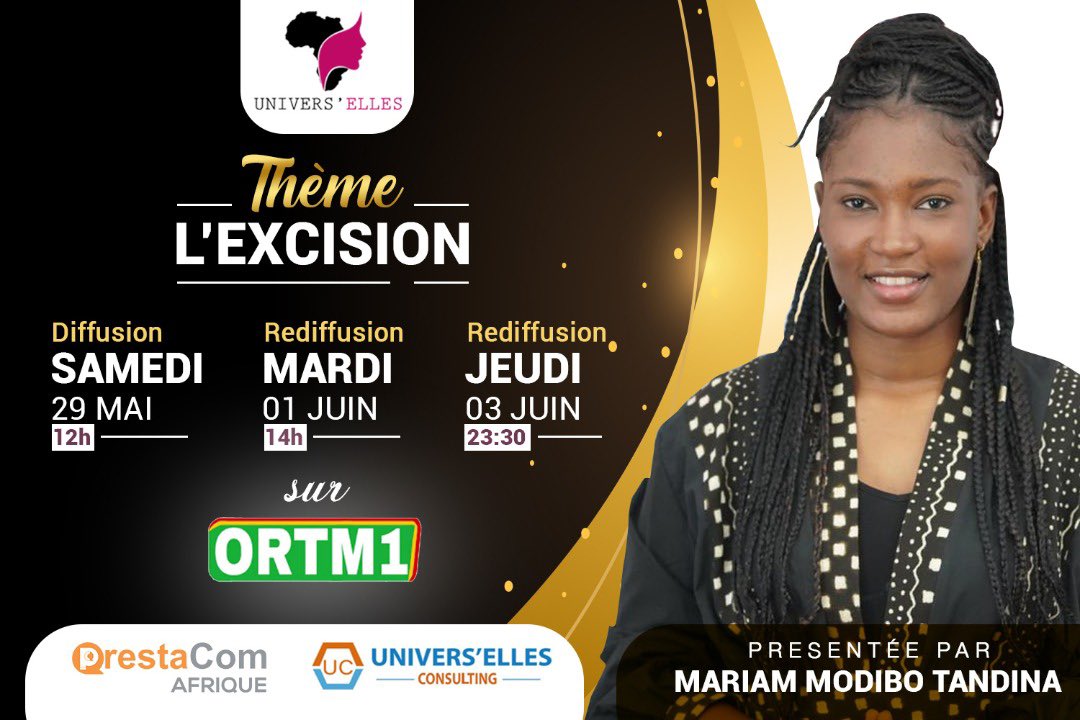 Suivez le 4e numéro de votre émission demain Inshallah à partir de 12h sur la chaîne nationale. 
Nous serons avec Oumou Toure et Balla Mariko  pour parler de questions d’excision au Mali. 
Prestacom Niger 
#univers_elles
#universelles_consulting