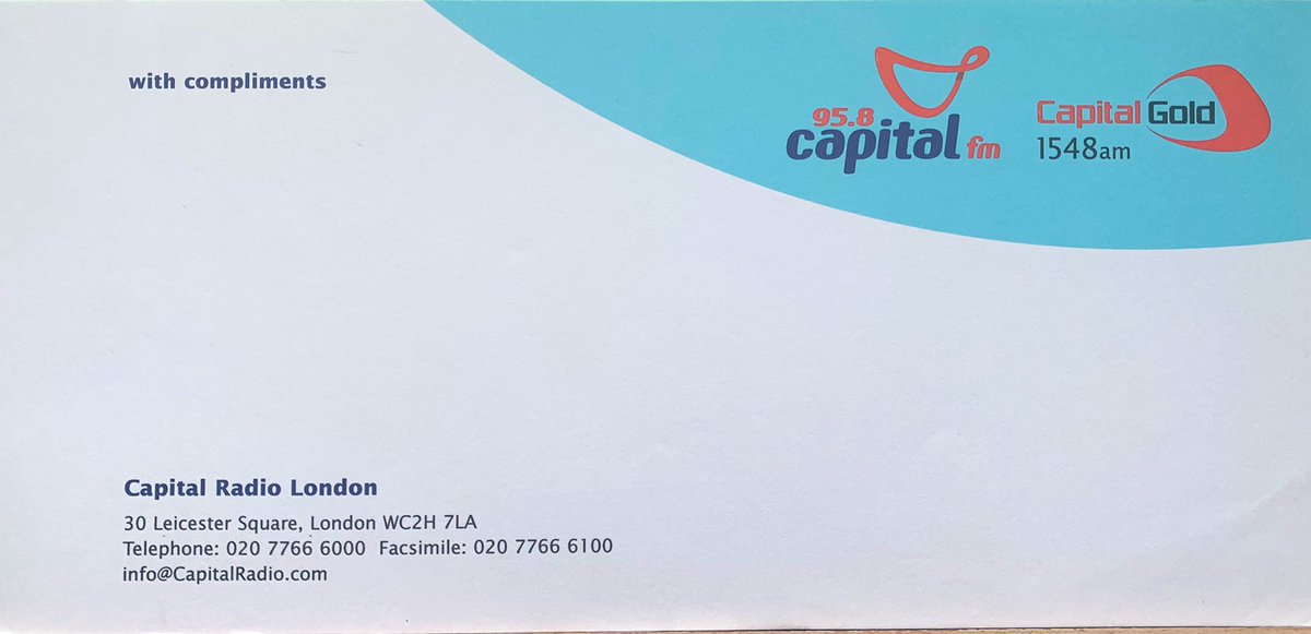 RetroRerunRadio's tweet photo. We’re back with more compliment slips. Another from Capital FM, Peak 107, The Falcon and Vibe 101 https://t.co/aSLQyNHuPk