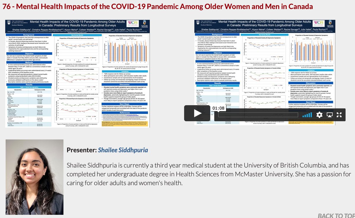ChristinaReppas's tweet photo. Congratulations @ShaileeS_ on your poster award at @CanGeriSoc today!! SO interesting to see that women and younger "older adults" in Canada were more likely to consistently report mental health distress throughout the course of the #COVID19 pandemic @alyson_mahar @RochonPaula https://t.co/5VYWbQ7jt3