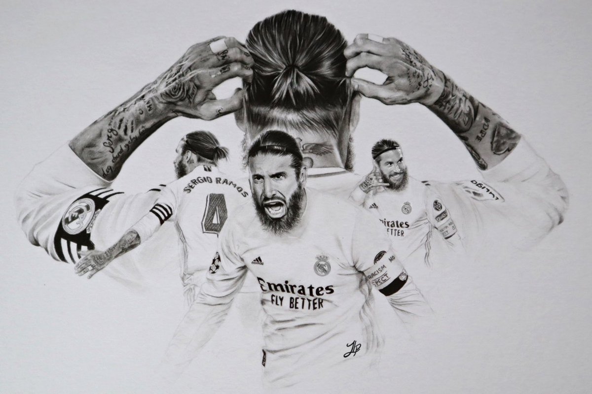 JaviArt7's tweet photo. 🔥🔥 RETRATO A LÁPIZ! De nuestro gran capitán @SergioRamos 
"Este año no estás... PERO ESTÁS" https://t.co/An2dBPxaaW