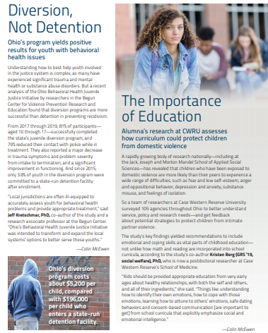 BegunCenter's tweet image. The latest edition of @MandelSchool's Action Magazine is out! Check out: "Diversion, Not Detention" (@JeffKretschmar), "A Center for Training Success" (@CenterForEBP/@RicKruszynski), "Tackling Trauma" (Bobbi Beale/@CIPBegun, Ric/CEBP, @danieljflannery).
case.edu/socialwork/sit…