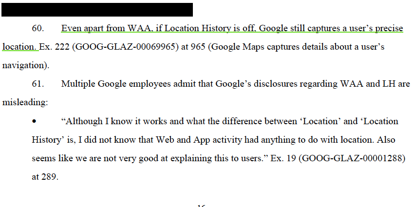 “WAA” stands for “Web and App Activity”… apparently you can turn it off and Location History off but then Google Maps does the surveillance for Google (note to all, switch to Apple Maps). Employees didn't seem to get this either. /6