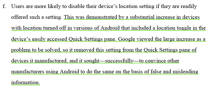 But we also learned in this newly unsealed material that something happens when settings make it easier for users to express their expectations not to have their physical location tracked. /7