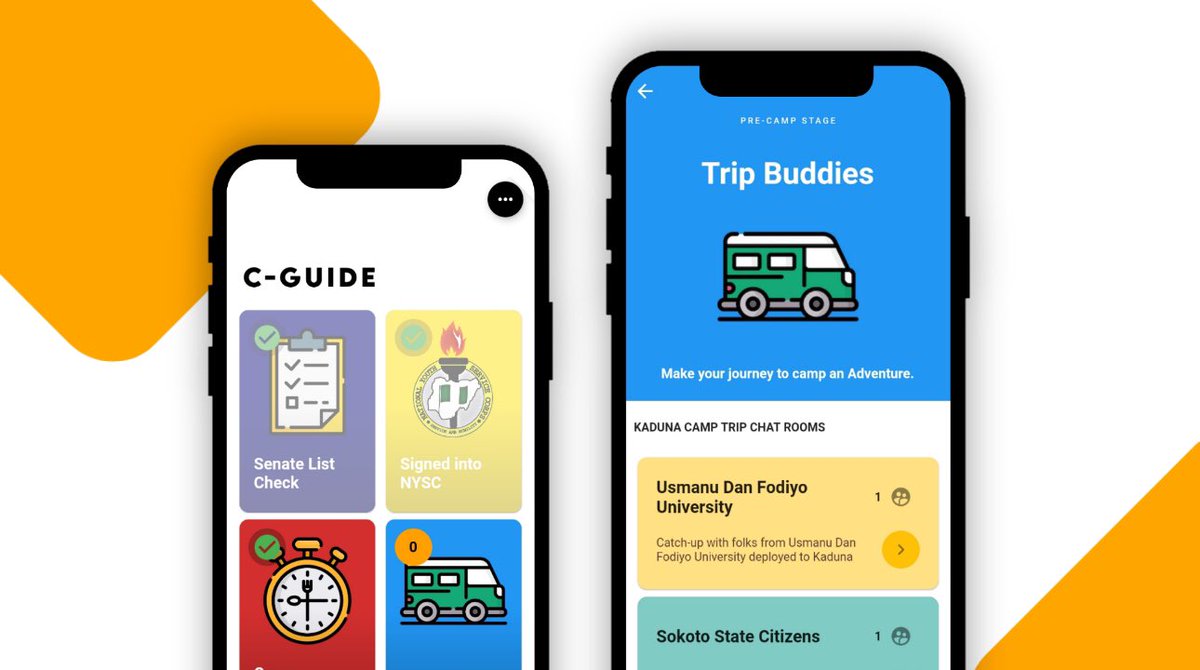 ESTechNG's tweet photo. With the new #CGuide app, you don’t have to worry about traveling to your NYSC State of deployment because we’ve got you covered with ‘Trip Buddies’. You can connect and even chat with Corp members posted to the State you’ve been posted. 

Learn more: https://t.co/WHCg6oavtS https://t.co/89hyCpl96y