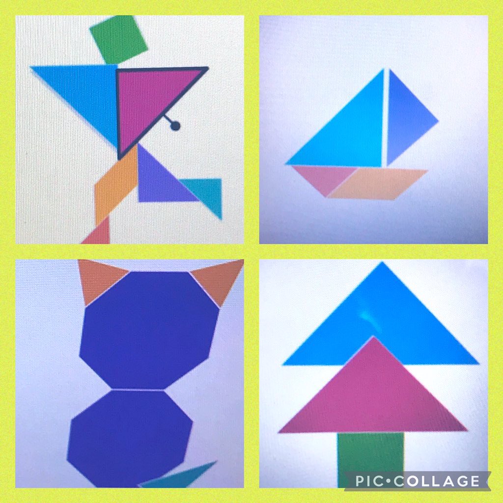 Great job showing persistence and completing this weeks math challenge FDK2! I know it was tricky but your tangram’s turned out great👌🏻 Well done😃 <a href="/DP_math/">DP MATH</a> <a href="/MrsTtheECE1/">Mrs. T the ECE</a>