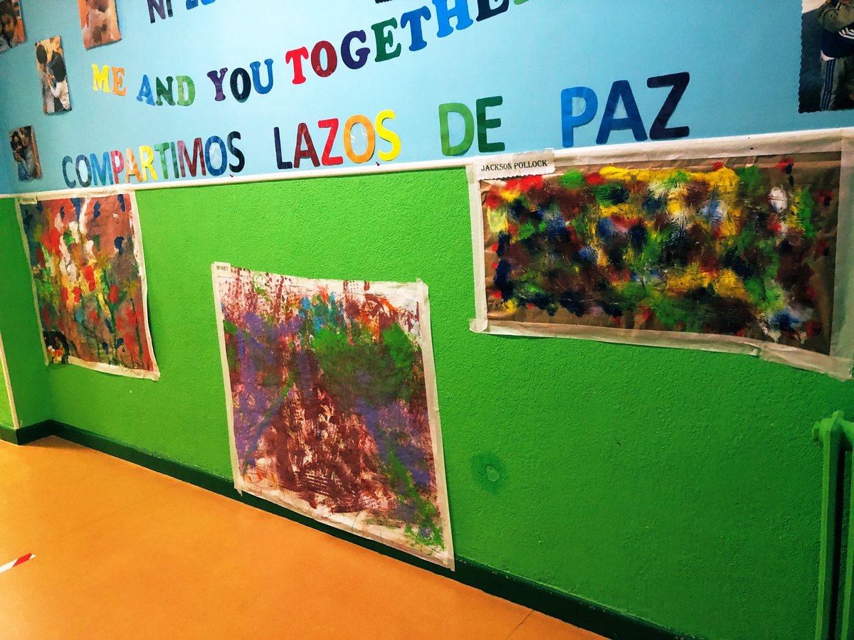 SPAHAURE's tweet photo. Udaberriko proiektua bukatu dugu obra ospetsu hauekin. #2urte #urte1 #0urte #monet #pollock #hevron @SPAHAURE @sanpedrobilbao https://t.co/Hh8bxSE2Ng