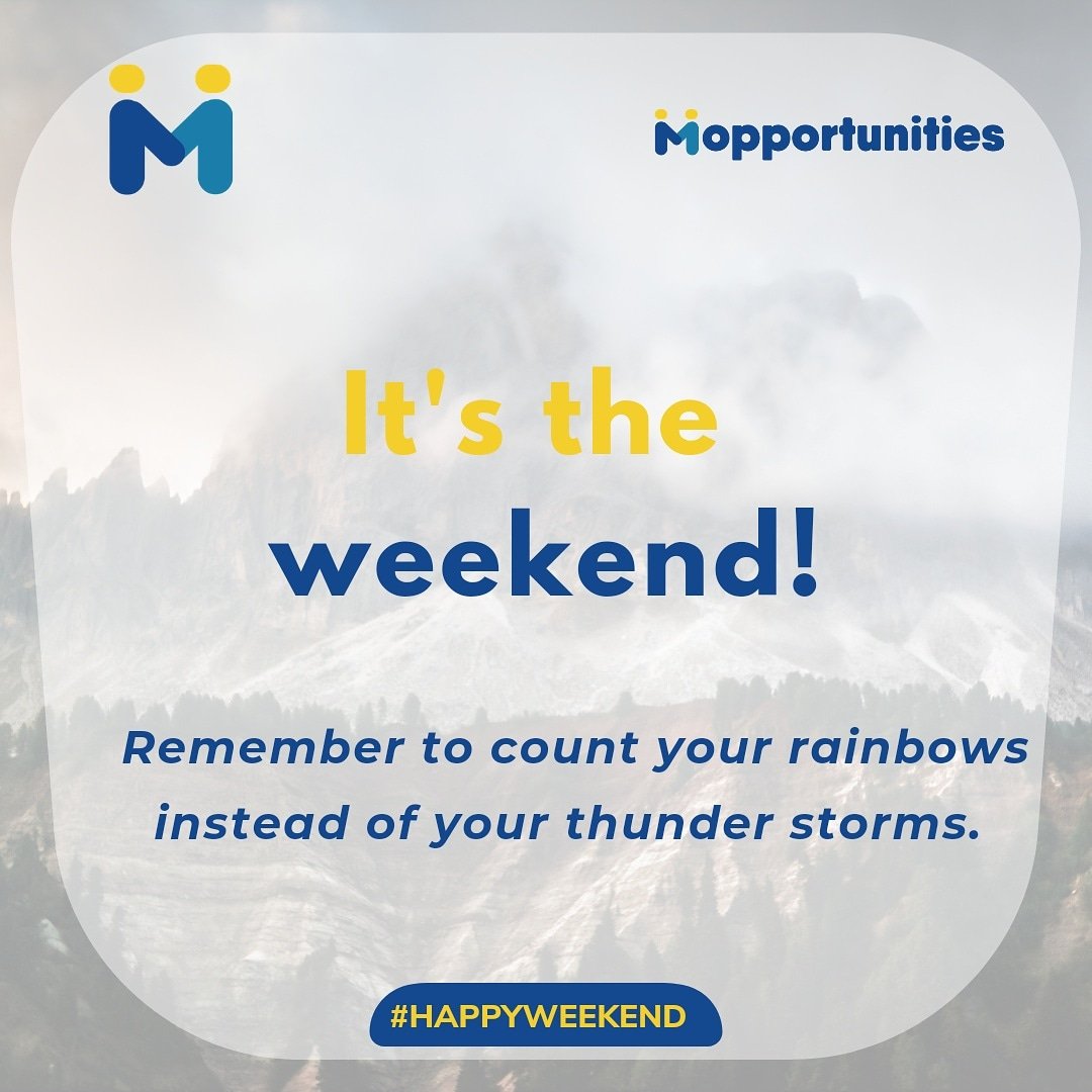 Moppconsultancy's tweet photo. Happy Weekend 😊

▶️ like and comment below⠀

▶️ follow @moppconsultancy

▶️ turn on post notification for incoming posts

#Mopportunities 

#inspirationalquotes #motivationalquotes #inspiration #motivation #quotes #quoteoftheday #love #life #success #quote #positivevibes https://t.co/m1Ju4abO99