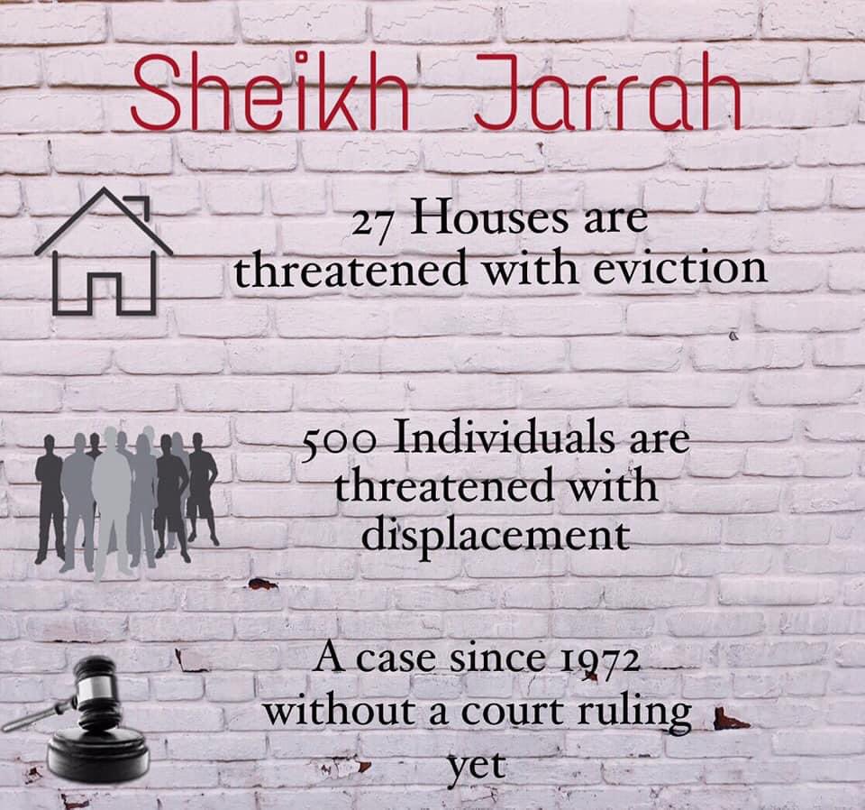 Sheikh Jarrah et #Silwan sont pour les Palestiniens.Nous devons prendre la parole et défendre le droit des Palestiniens de rester chez eux. Personne n'a le droit de voler des maisons palestiniennes à #SheikhJarrah ,dans les quartiers de Silwan ou ailleurs en #Palestine.