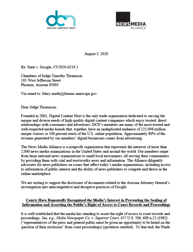 Also, it’s a good reminder how Google, similar to Facebook, uses its unparalleled legal and comms teams to suppress scrutiny. As background,  @DCNorg filed with  @newsalliance (hat tip) to have these docs unsealed nearly a year ago ...and they were just unsealed this week. /22
