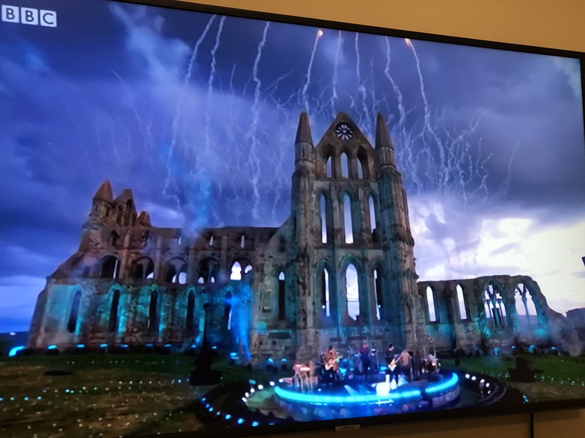 SarahLouColeman's tweet photo. Best band ever in Yorkshire = dream come true 😍 #whitbyabbey #coldplay #dreaming https://t.co/oxFIWRo3hN
