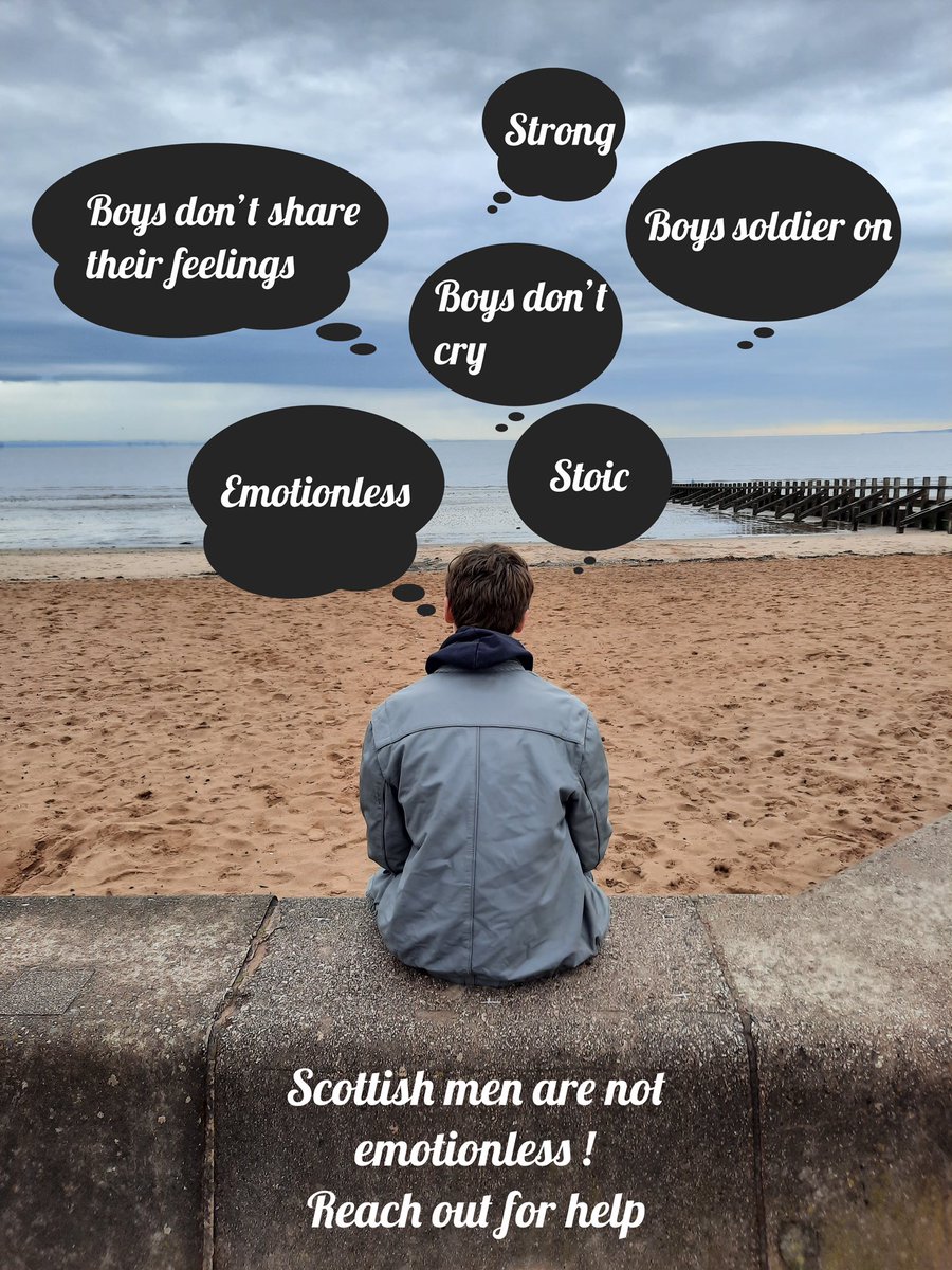 Men are less likely to seek help for mental health largely due to societal expectations. This image was created by one of our S3 boys in Media and I’m sure you will agree how powerful it is. #talkingtogether #itsokaynottobeokay amazing work! <a href="/PortobelloHigh/">Portobello High Sch</a> <a href="/PortyEnglish/">Porty English Dept</a> <a href="/EDIPHS/">Porty Equalities</a>