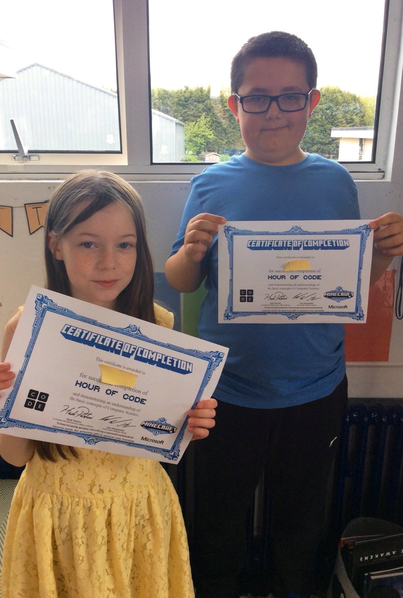 MowmacreHill's tweet photo. Year 5 have spent the last half term learning all about coding. They have rounded off the end of this half term by completing the Minecraft #hourofcode! What an achievement, Year 5 coders! #5OB #5CB https://t.co/lqVwNWdVbo