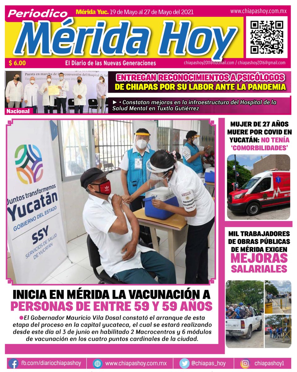 Chiapas_Hoy's tweet photo. #GRUPOROCAF
Nuestra Portada de la Semana: #MeridaHoy
Gobierno del Estado de #Yucatán
#MauricioVila https://t.co/XtQTzCqz02