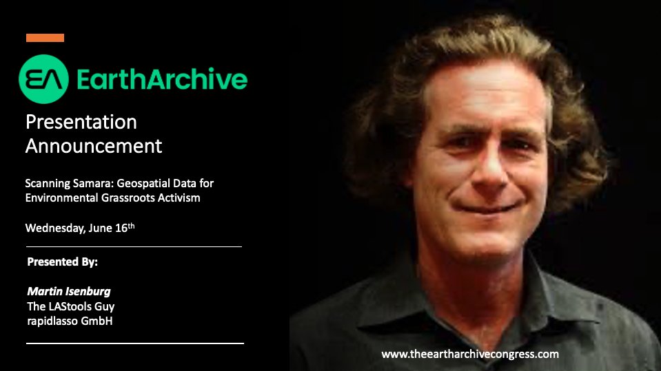 earth_archive's tweet photo. rapidlasso's Martin Isenburg  will address Geospatial Data for Environmental Grassroots Activism at the #EarthArchiveCongress Jun 15-16.  Register for free https://t.co/wWdZ6rVu0v 
#EarthArchiveCongress #TheEarthArchive #ecology  #environment #geospatial #GIS #LIDAR #LidarMapping https://t.co/0Wk0PgzAD9