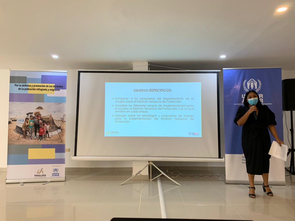 FenalperCo's tweet photo. #ProgramaDDHH| Nos encontramos en el Taller práctico sobre el Estatuto temporal de protección para migrantes Venezolanos, con personeros de La Guajira, en Riohacha. Con participación de @MigracionCol y @ACNURamericas
Con el apoyo de @USAID_Colombia https://t.co/HAd3nL4nQo