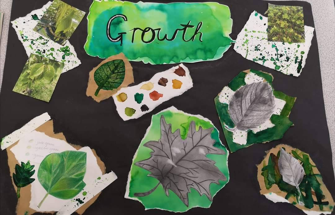 GCSE Art pupils have been exploring natural growth, starting with observational work
they have developed lino designs and created a series of prints experimenting with
different materials. #EduArtsFest