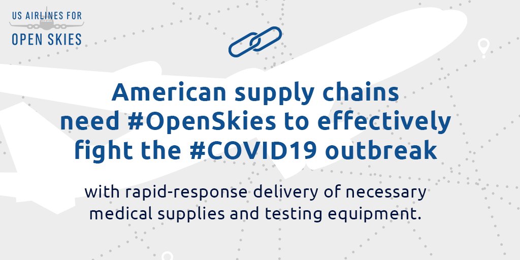 USA4OS's tweet photo. American supply chains need #OpenSkies to effectively fight the #COVID19 outbreak with rapid-response delivery of necessary medical supplies and testing equipment. Find out more at https://t.co/knytEp1OMY https://t.co/huqP0hJeF6
