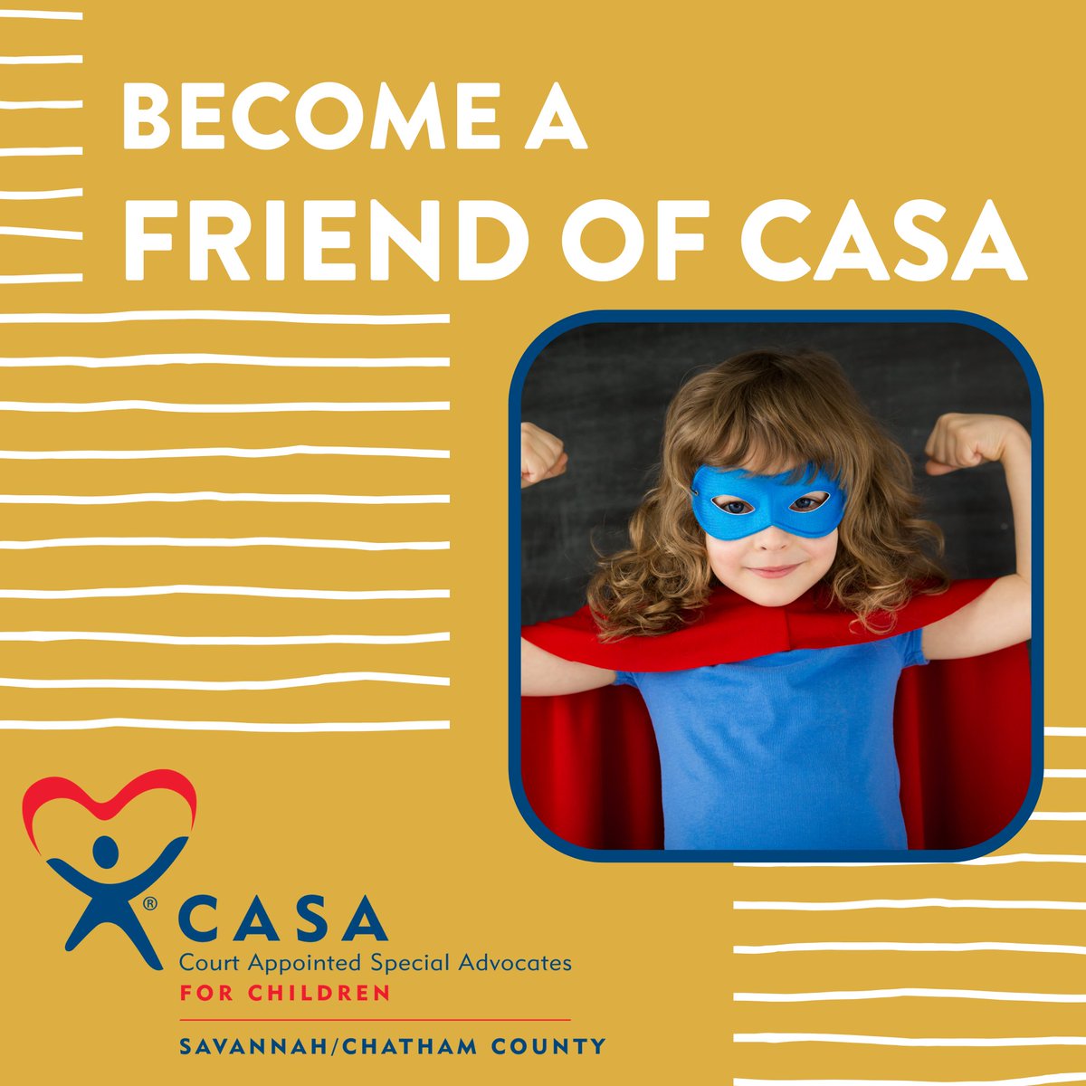 SavChathamCASA's tweet photo. Save the day and become a Friend of CASA! You can also set up a monthly donation today. Even a donation of $25 a month could make a huge difference in the life of a children experiencing neglect or abuse. For more, visit: https://t.co/gDdcOprpBq #FriendsofCASA #SavannahCASA https://t.co/jN5kn2DJZW