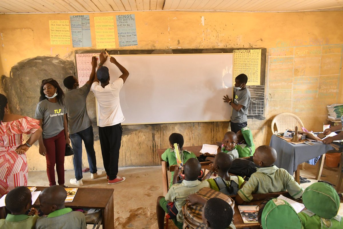 Thresholdlf's tweet photo. Chalks Away!

Here is saying a big thank you for joining this cause - Colour-A-Soul. Words fail us in describing the euphoric emotional responses from the pupils who got new sandals and uniforms, and the dancing and excitement that welcomed the hoisting of new whiteboards over.. https://t.co/Y6UTmRbTOp