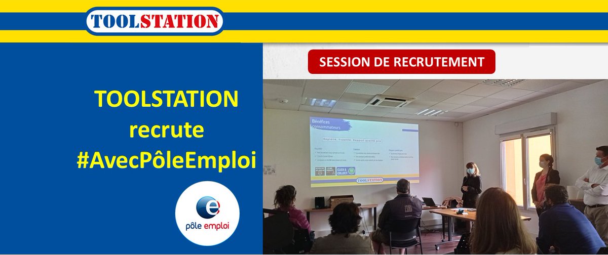 TISSERANDMASSAR's tweet photo. [#Recrutement]@ToolstationFR recrute avec @poleemploi_ara #Sallanches.
4⃣sessions
2⃣9⃣candidats inscrits1⃣7⃣présents en agence &amp; 1⃣2⃣en visio.
1⃣6⃣ poursuivent via la Méthode de Recrutement par Simulation
Des recruteurs très satisfaits🔝
Suite de l’aventure la semaine prochaine❗️ https://t.co/EPGyFyhxaH