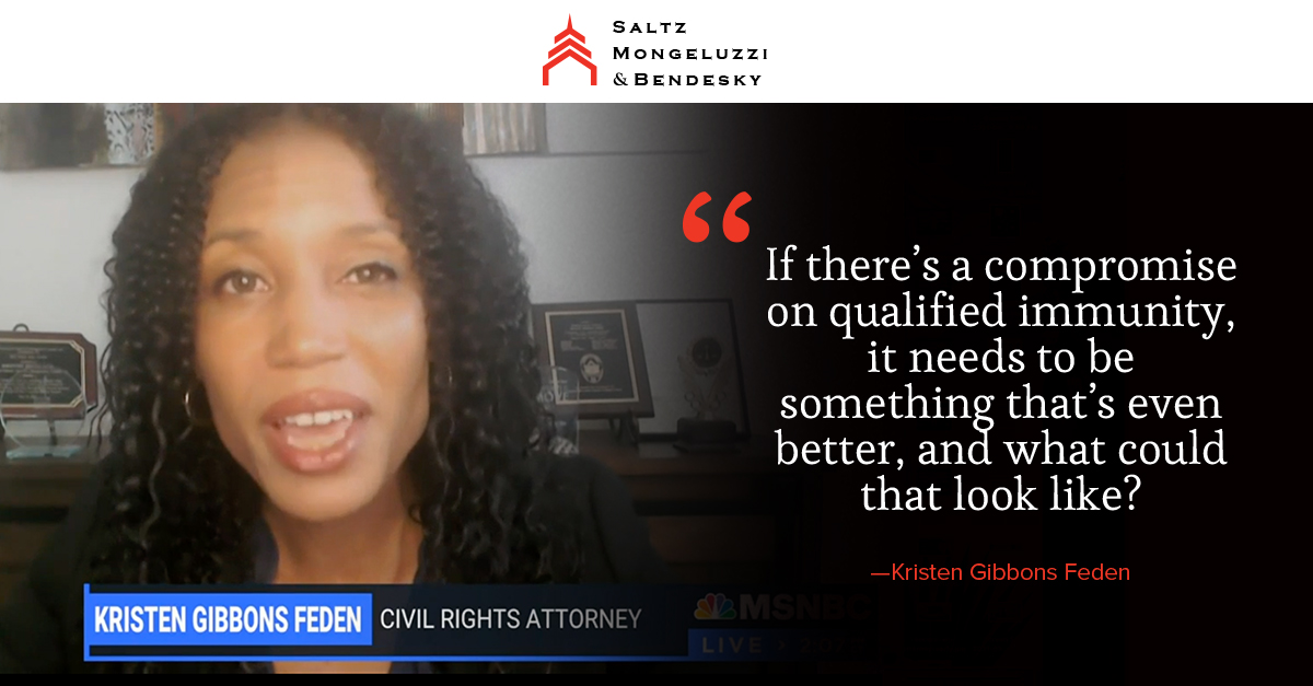 .<a href="/Kgfeden/">Kristen Gibbons Feden</a> appeared on <a href="/MSNBC/">MSNBC</a> this week with <a href="/AymanM/">Ayman</a> to provide commentary on police reform one year after #GeorgeFloyd's murder: hubs.ly/H0PdVM80

#FightForJustice #CivilRights #CivilRightsAttorney