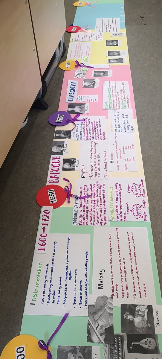 LisaClarkeMusic's tweet image. #GCSEMusicians @Levenshulmehigh collaborating to create a #timeline #revisiontool for key musical features in different eras of music. 🎶⏳⏰