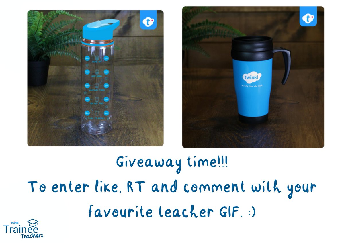 TraineeTwinkl's tweet image. It's half-term and we've got 5 prizes to give away! 😍🤩

Winners can choose between a Twinkl travel mug or water bottle. 😎

Winners will be picked Mon 7th June. UK residents only.

#edutwitter #teacher #PGCE #ITT #SCITT #NQT #teachertraining #TeacherTwitter #halfterm
