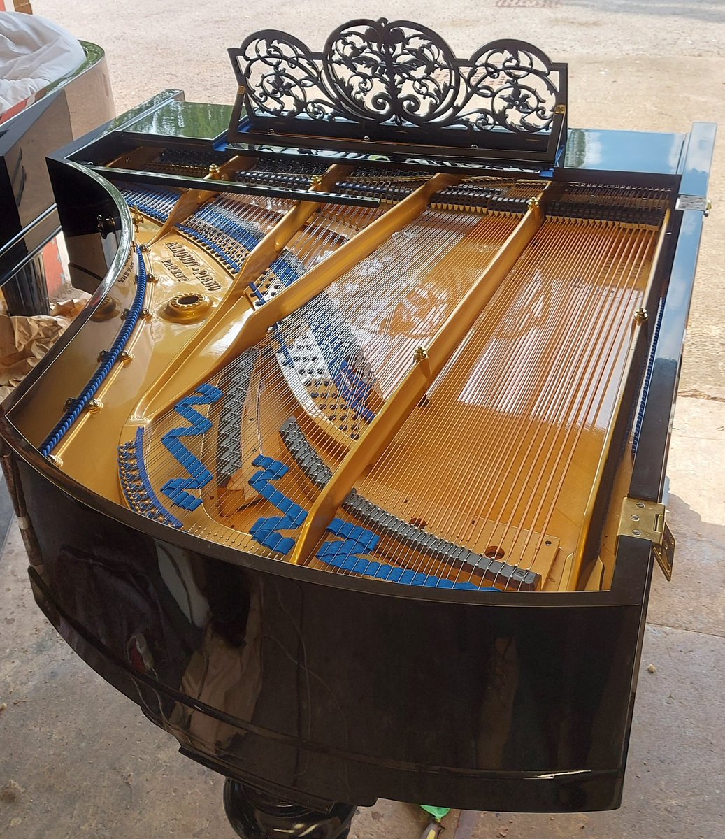 piano_workshop's tweet photo. Having a quick check over of a Bluthner we rebuilt last year, now with easing of restrictions it can be delivered! 🥳
#workshoplife #restoration #rebuild #blackbeauty #aintitgrand #grandpiano #bluthner #madeitshiny #modernfinish #notfrenchpolish #thepianoworkshop #northyorkshire https://t.co/o9osTO4mbE