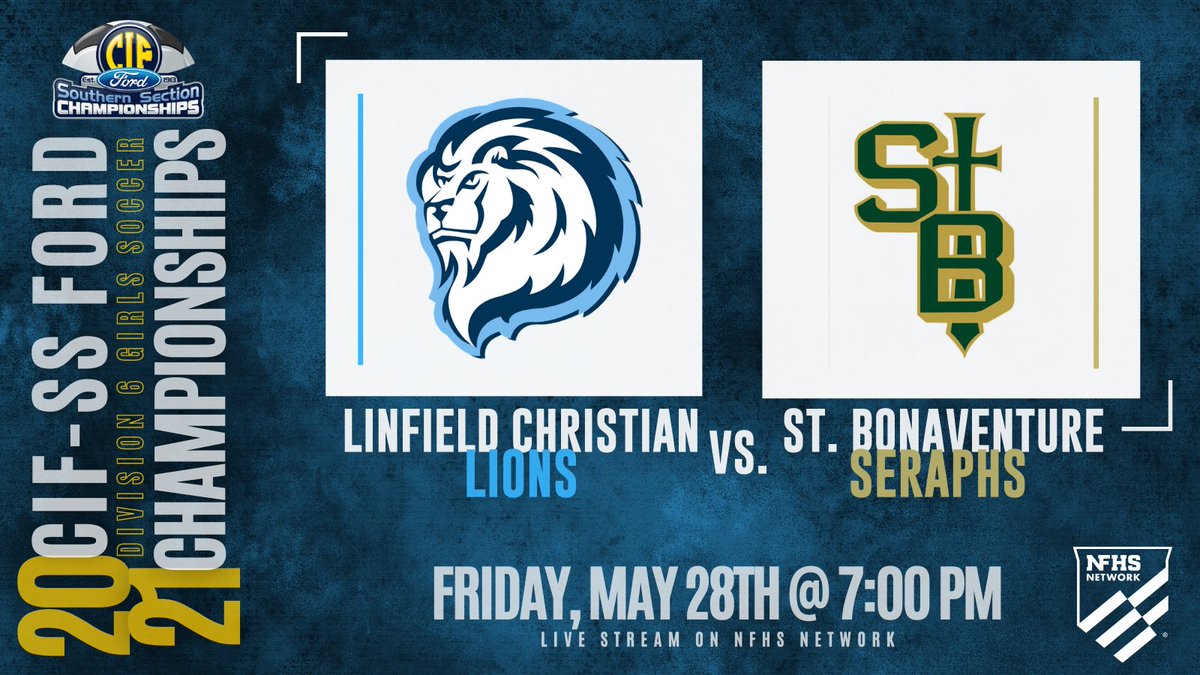 Cif Southern Section Tonight S Cif Ss Ford Girls Soccer Championship Game For The D6 Title Between Stbonniesports And Lchs Athletics Will Be Live On The Nfhsnetwork At 7 00pm Can T Make
