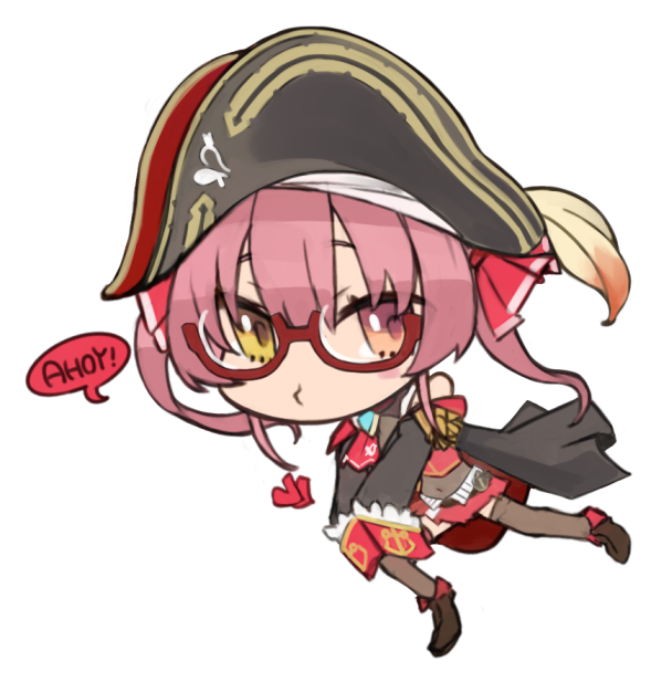 宝鐘マリン 「今日も一日ヨーソロー!
#マリンのお宝
#眼鏡ホロライ部 」|みそのでんぱちのイラスト