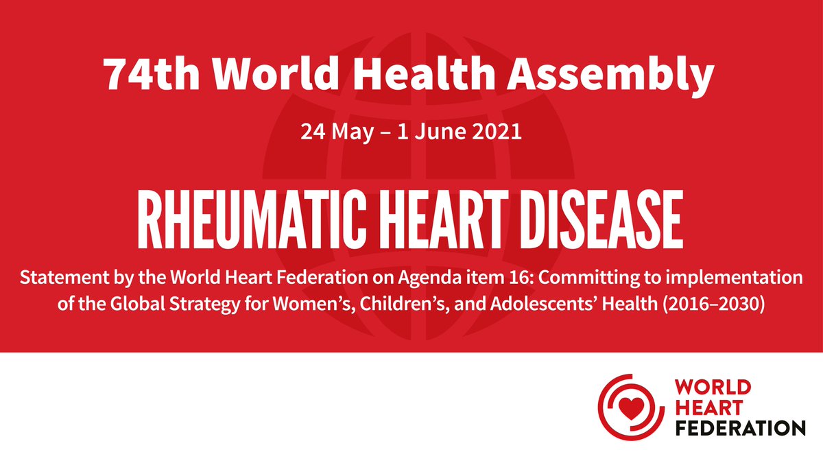 World Heart Federation (@worldheartfed) on Twitter photo #WHA74 🔴 Rheumatic heart disease affects +40 million, mainly children and young women in low- & middle-income countries.
We call on <a href="/WHO/">World Health Organization (WHO)</a> Member States to mobilize resources and develop partnerships to ensure the implementation of Resolution WHA71.14 ➡️ worldheart.org/news/addressin… #WHA74 🔴 Rheumatic heart disease affects +40 million, mainly children and young women in low- & middle-income countries.
We call on <a href="/WHO/">World Health Organization (WHO)</a> Member States to mobilize resources and develop partnerships to ensure the implementation of Resolution WHA71.14 ➡️ worldheart.org/news/addressin…