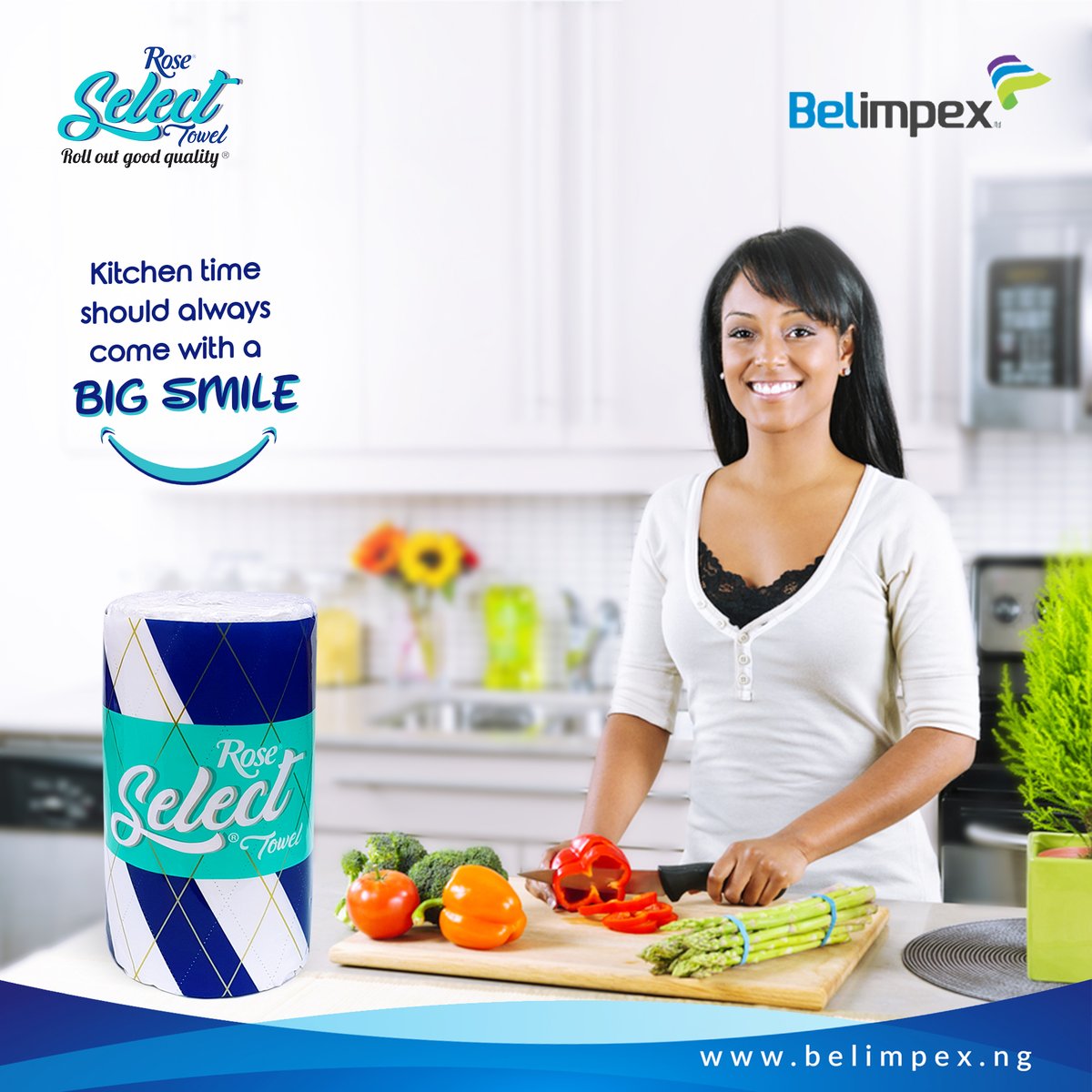 belimpexlimited's tweet photo. Hit the kitchen with a BIG SMILE this weekend .
Rose Select's BIGGER, extra absorbent kitchen towel has you covered.
#RoseSelect #kitchentowel #belimpex #weekend https://t.co/1GB4Bgv74x