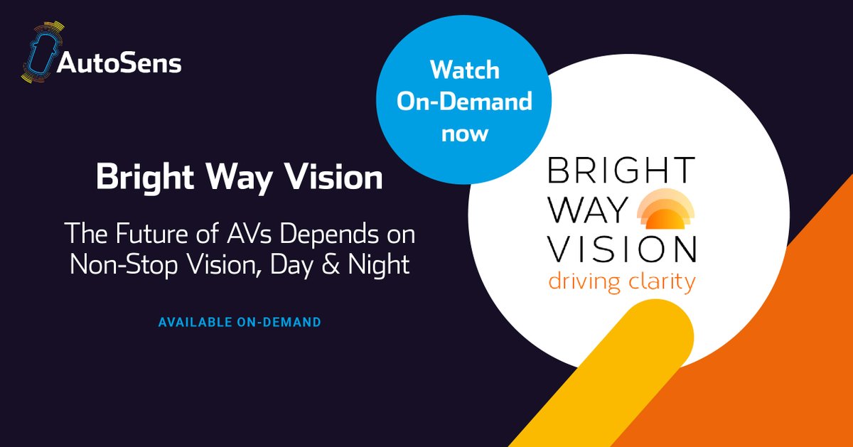 AutoSens_'s tweet photo. Catch up on-demand with "The Future of AVs Depends on Non-Stop Vision, Day &amp; Night" with Eyal Levi, Co-Founder, @BrightwayVision - passes available now https://t.co/zrr4pQRnHY https://t.co/QjpKYBTouF