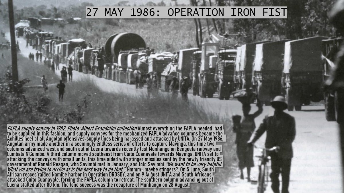 ModernConflict's tweet photo. 27 May 1986- Operation IRON FIST: FAPLA offensive launched from Luena and Cuito Cuanavale #AngolanCivilWar #Angola https://t.co/xnlXnFE1Jq
