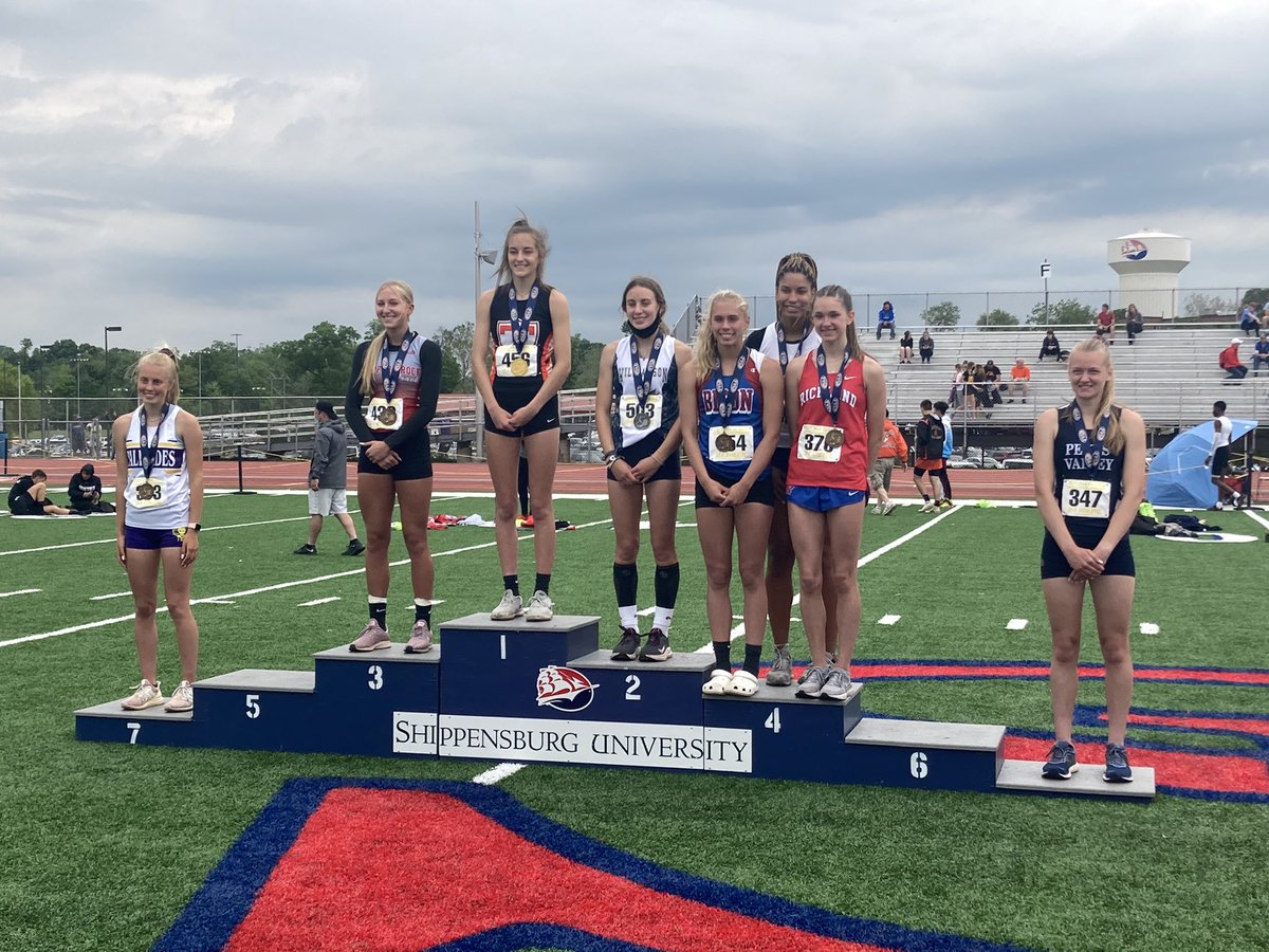 Forgot to mention Slippery Rock’s Gianna Bedel, at 5-3, was the bronze medalist for the 2A girls high jump.