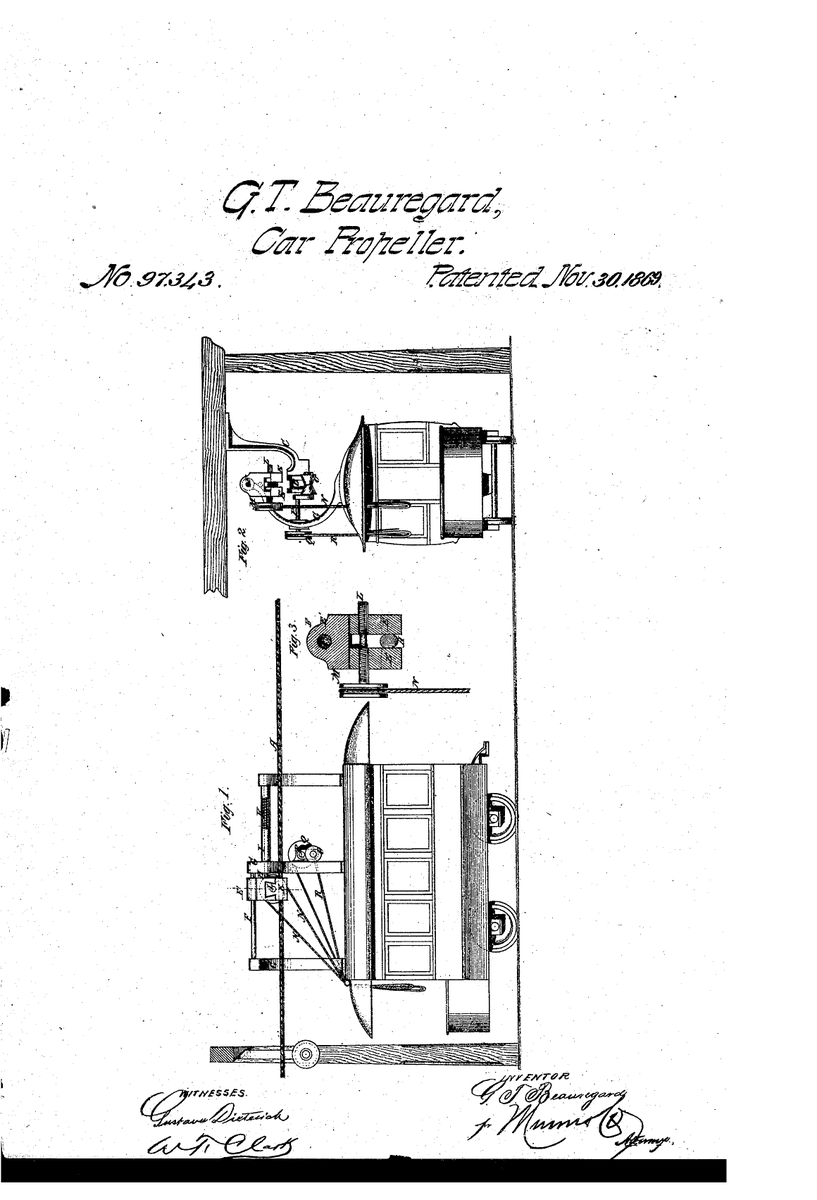 ThisDayInCEHist's tweet photo. 28MAY1818: Birth in St Bernard Parish, near #NewOrleans of P. G. T. Beauregard, known for ordering the first shots fired in the #AmericanCivilWar. Trained as an engineer at West Point; post-war, he was a #CableCar pioneer, inventing a system of cable-powered street railway cars. https://t.co/glUvRDcCpK