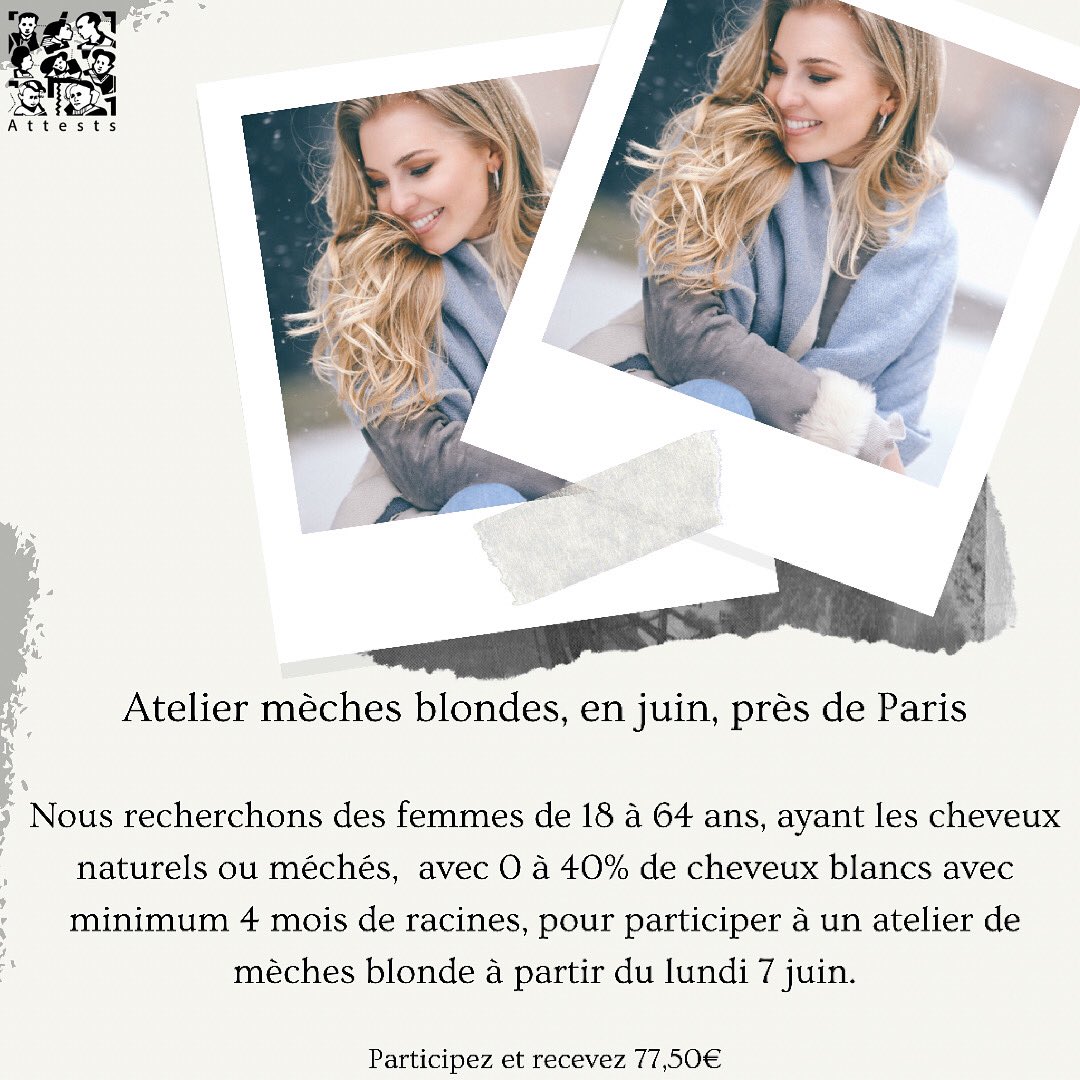 ATTESTS75's tweet photo. 👩 Atelier mèches blondes 
💶 Participez et recevez 77,50€
📌 Pour plus d’infos rendez vous sur https://t.co/C4QEIvhffX https://t.co/ZafoAeudzL