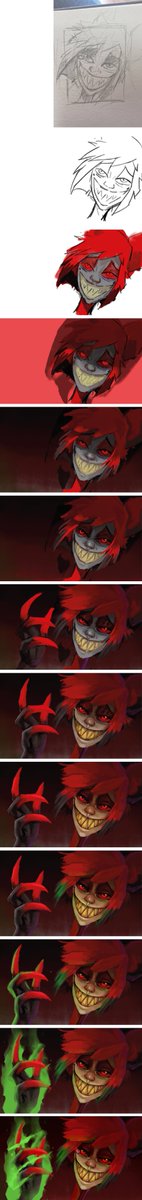Mailin_artwork's tweet photo. I posted this on my deviantart already, bud maybe some people here would like to see it too 😅Behind painting scenes... Hmm I never know when I should post... I'm from Europe and it's 18:00 now. #HazbinHotel #HazbinHotelFanart #HazbinHotelAlastor  #radiodemon #Alastor #digitalart https://t.co/UWwmNr1EG5