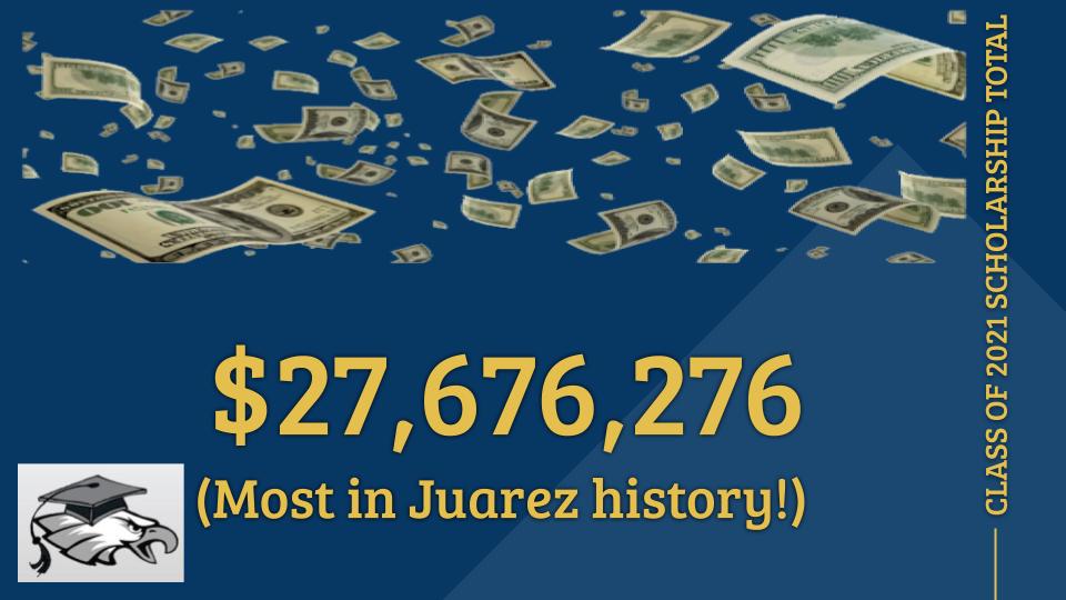 BJCAEagles1's tweet photo. Congratulations to the Benito Juarez Class of 2021 for earning nearly $30 million dollars in scholarships. The  most in Juarez history! 
#classof2021🎓 #GoEagles #LPS #learnplansuceed  #1stGen #1stgenforward https://t.co/vicrN5HqLQ