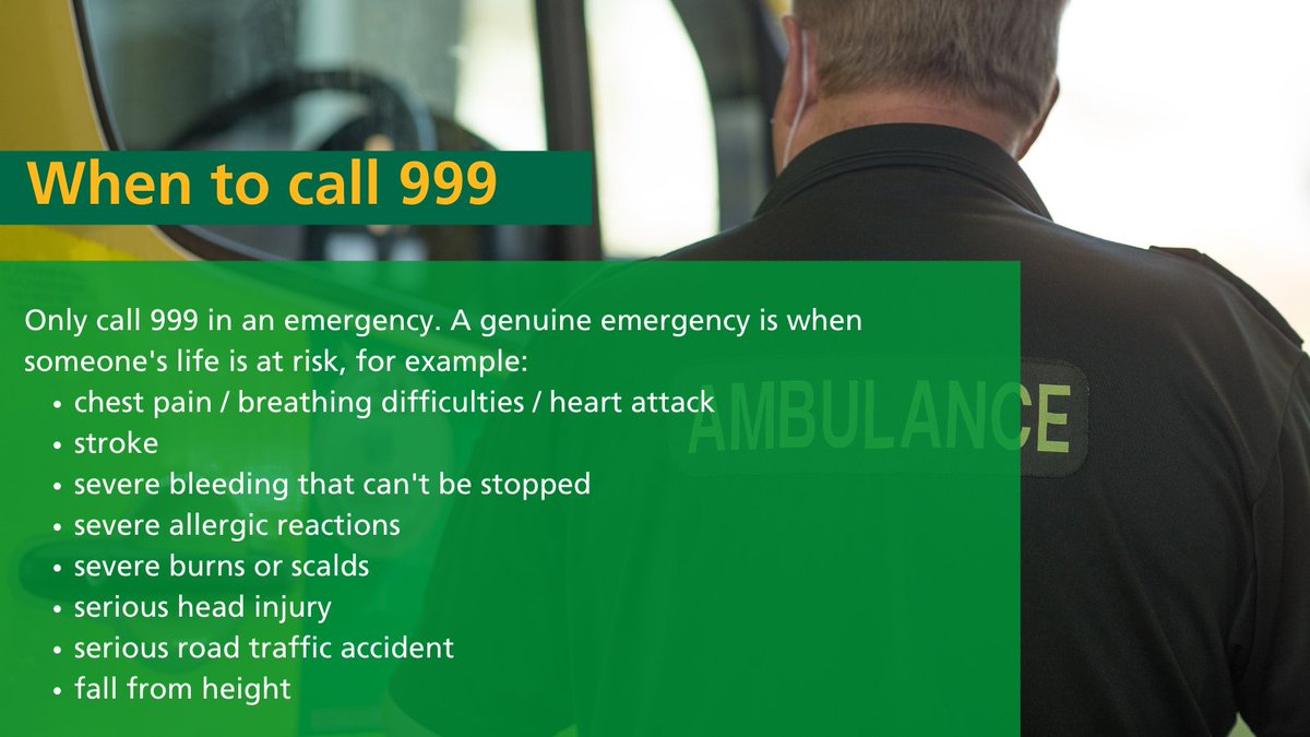 NWAmbulance's tweet photo. Ringing 999 does not guarantee that you'll receive an ambulance, or that you'll be seen in hospital any faster.  Please consider if your GP, pharmacist or 111 online could give you the help you need quickly. https://t.co/IJQWqcyTAE
