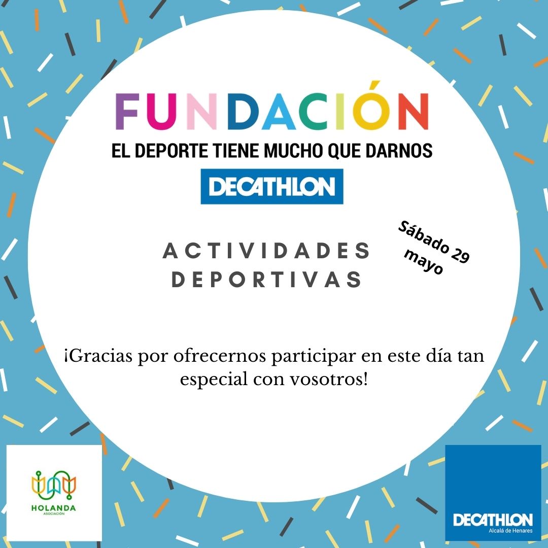 Mañana realizaremos un par de actividades deportivas para celebrar el día de la Fundación Decathlon !! Gracias por dejarnos participar 😃 @DecathlonES