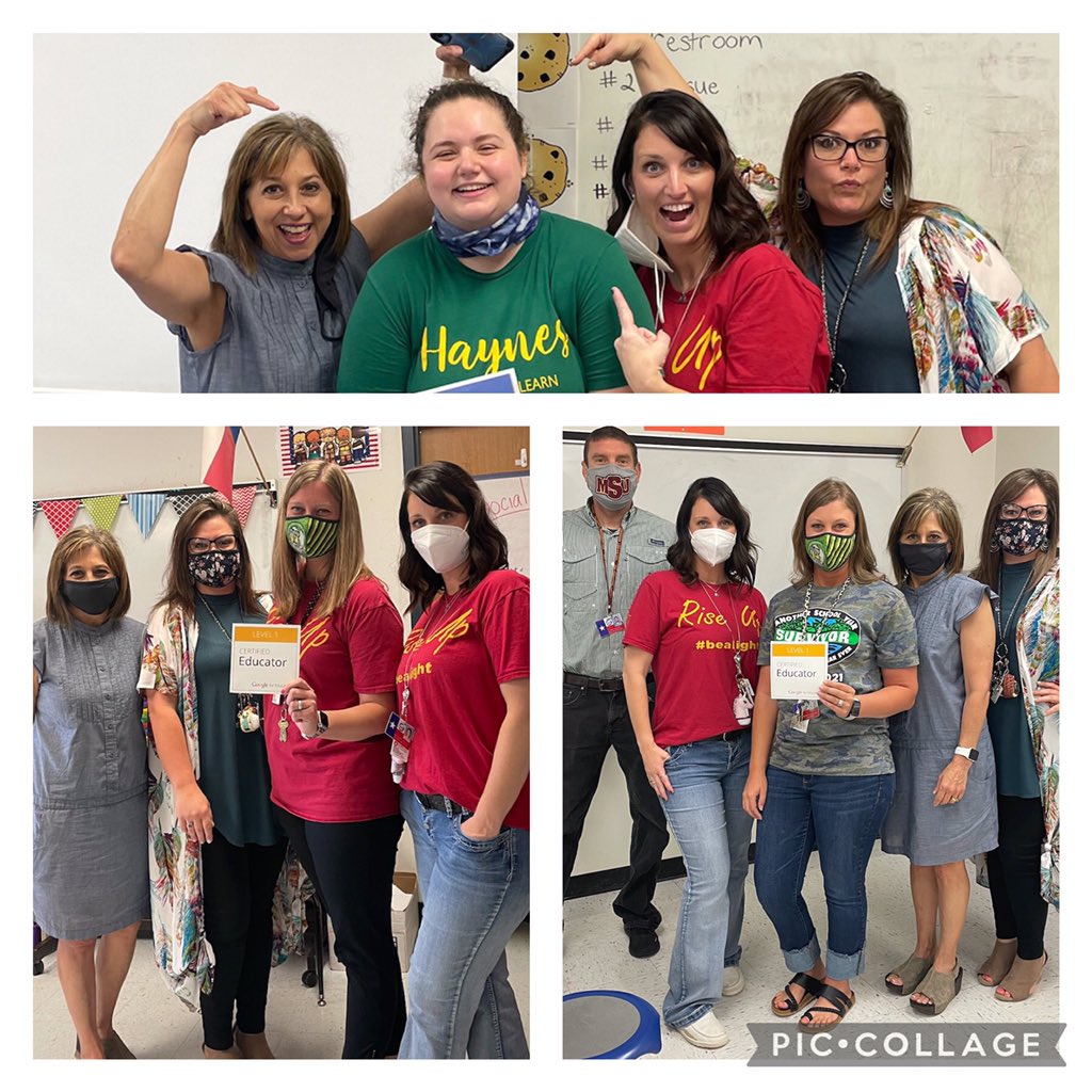 CamachoEdTech's tweet image. Congrats to these two on their @googleforedu GCE Level 1!!! @cathynielson3 and Sheridan Woodward @HNAPearson!!  Also Bethany Calloway @musicartteacher was accepted as a Google Trainer!! @haynes_nwa #IAmWFISD #AllMeansAll @Kuhrteous