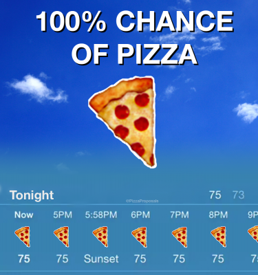 Best weather ever! #PizzaHotline #2222222 #SaucyLittleNumber