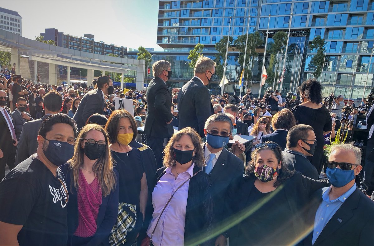 Councilmembers Sergio Jiminez, Dev Davis, Pam Foley, Maya Esparza, David Cohen, and Supervisors Susan Ellenberg and Otto Lee